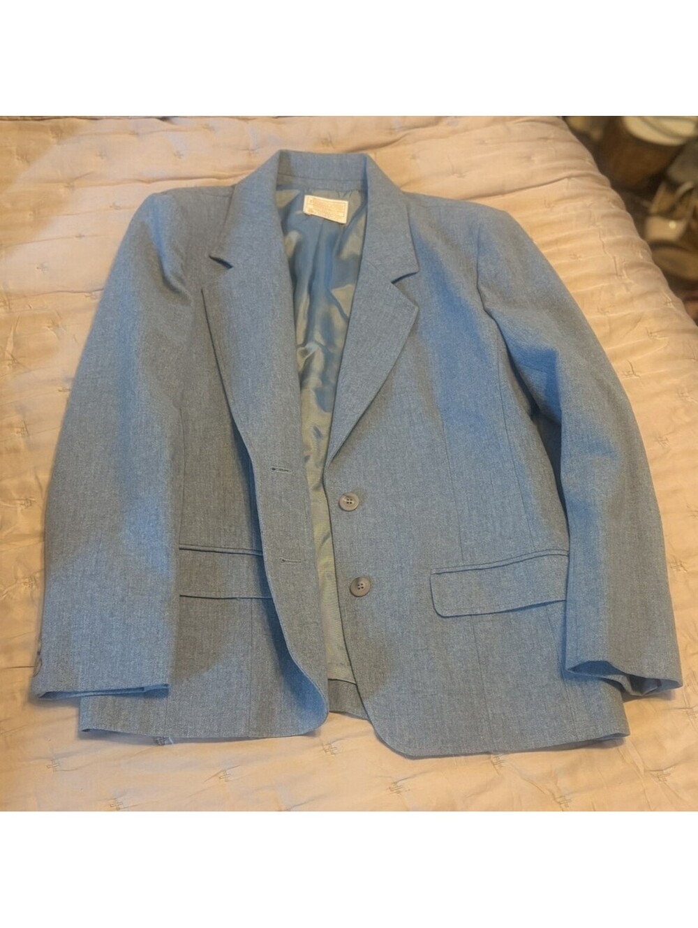 Vintage Pendleton 100% Virgin Wool Suit Jacket Blazer Size 14 Blue